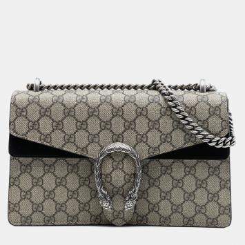 Pre Owned Gucci Brown Small GG Supreme Dionysus Shoulder Bag