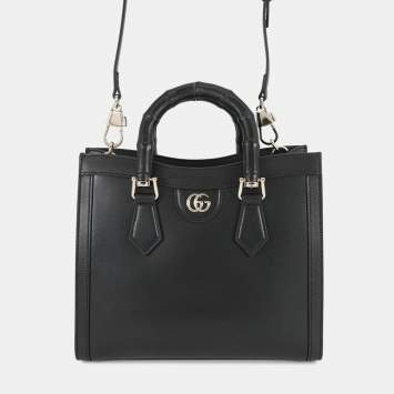 مملوكة مسبقًا Gucci Diana Tote Bag Black Leather Size Medium