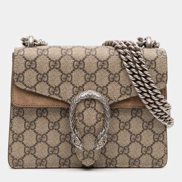 Pre Owned Gucci Brown Small GG Supreme Dionysus Crossbody