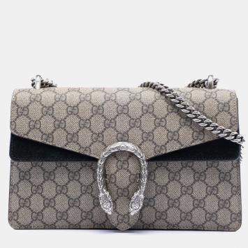 Pre Owned Gucci Brown Medium GG Supreme Dionysus Shoulder Bag
