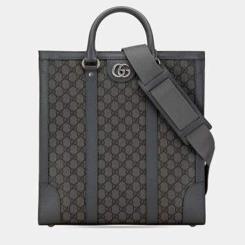 Pre Owned حقيبة كتف غوتشي جي جي سوبرين اوفيديا جلد بي في سي رمادية متوسطة الحجم