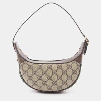 Pre Owned حقيبة كتف غوتشي أوفييديا ميني GG سوبرم بني