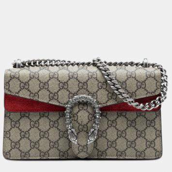 Pre Owned Gucci Brown Medium GG Supreme Dionysus Crossbody