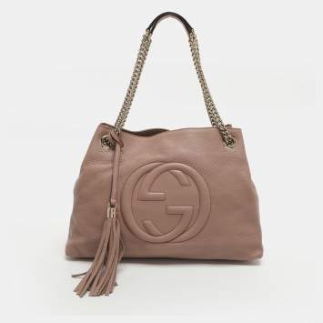 مملوكة مسبقًا Gucci Soho Medium Rose Poudre Leather Chain Tote
