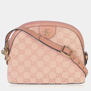 مملوكة مسبقًا Gucci Pink GG Canvas Small Dome Ophidia Crossbody Bag