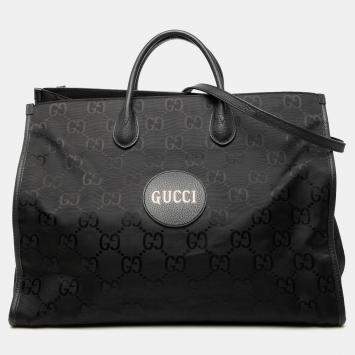 Pre Owned Gucci Black GG Econyl Off The Grid Convertible Tote