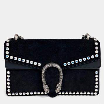 مملوكة مسبقًا Gucci Black Suede Dionysus Chain Shoulder Bag