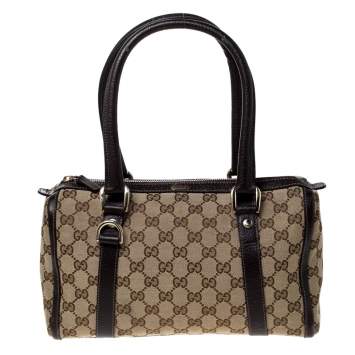 Pre Owned Gucci Beige/Ebony GG Canvas Small Joy Boston Bag