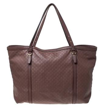 Pre Owned Gucci Old Rose Microguccissima Leather Medium Nice Tote