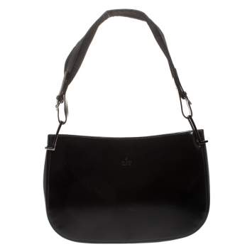 Pre Owned Gucci Black Leather Vintage Shoulder Bag