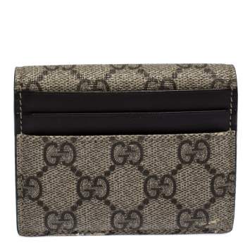 Pre Owned Gucci Brown GG Supreme Canvas Card Case