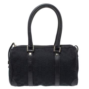 Pre Owned Gucci Black GG Canvas and Leather Small Joy Boston Bag