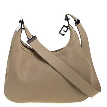 Pre Owned Gucci Cream White Leather Vintage Hobo