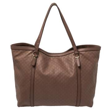 Pre Owned Gucci Rosewood Pink Microguccissima Leather Medium Nice Tote