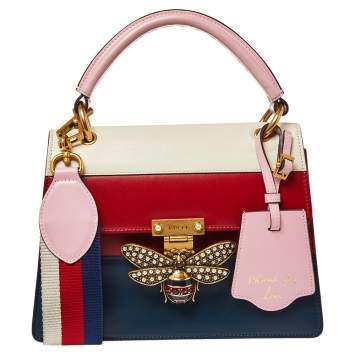 Pre Owned Gucci Multicolor Leather Small Queen Margaret Top Handle Bag