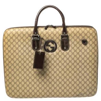 Pre Owned Gucci GG Supreme Interlocking G Garment Hard Case Travel Bag