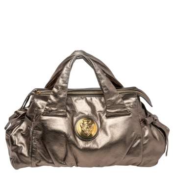 Pre Owned Gucci Metallic Gold Leather Hysteria Bag