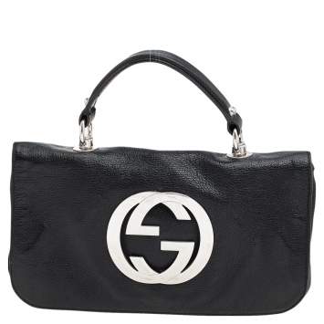 مملوكة مسبقًا Gucci Black Leather Blondie Flap Top Handle Bag