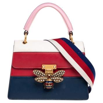 Pre Owned Gucci Multicolor Leather Small Queen Margaret Top Handle Bag