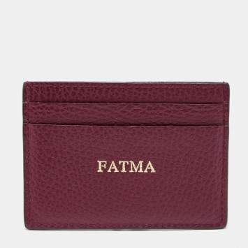Pre Owned Gucci Burgundy Leather Card Holder