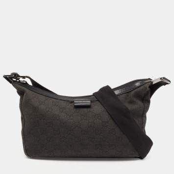Pre Owned Gucci Dark Brown GG Fabric Shoulder Bag