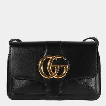 Pre Owned Gucci Black Smooth Calfskin Leather Small Arli Bag 