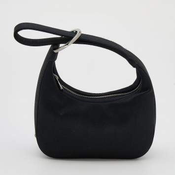 Pre Owned Gucci Black Satin Hoop Mini Wristlet