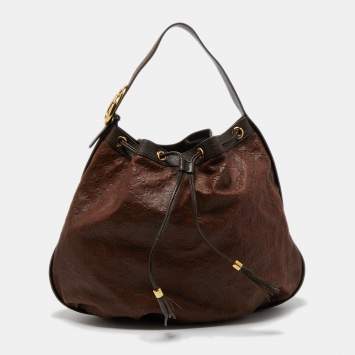 Pre Owned Gucci Brown Guccissima Leather Interlocking Icon Hobo