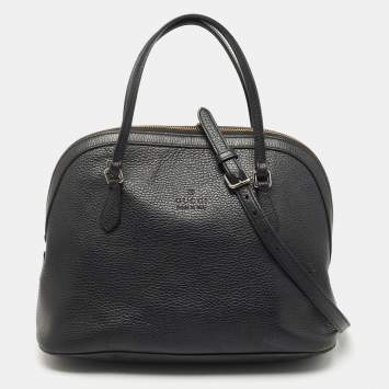 Pre Owned Gucci Black Leather Dome Satchel