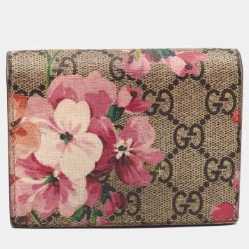 مملوكة مسبقًا Gucci Multicolor GG Supreme Blooms Canvas Card Case