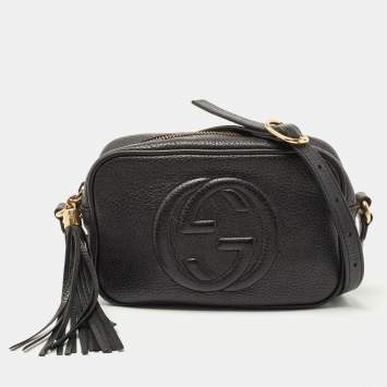 Pre Owned Gucci Black Leather Mini Soho Disco Shoulder Bag