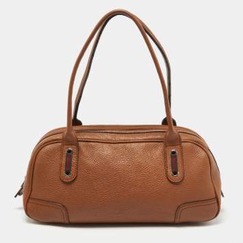 Pre Owned Gucci Brown Leather Princy Boston Bag