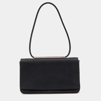 Pre Owned Gucci Black Satin Vintage Baguette Bag