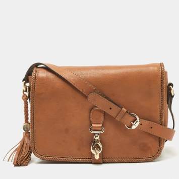 مملوكة مسبقًا Gucci Brown Leather Medium Marrakech Shoulder Bag