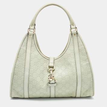 Pre Owned Gucci Green Guccissima Leather Bardot Joy Bag