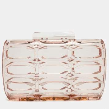 Pre Owned Gucci Clear Brown Plexiglass Aristrographic Box Clutch