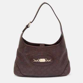 Pre Owned Gucci Brown Guccissima Leather Punch Hobo