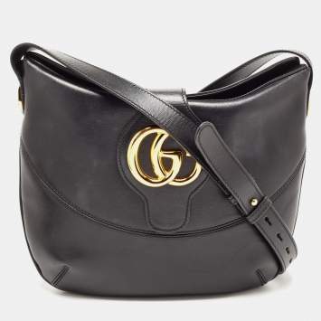 Pre Owned Gucci Black Leather Medium Arli Shoulder Bag