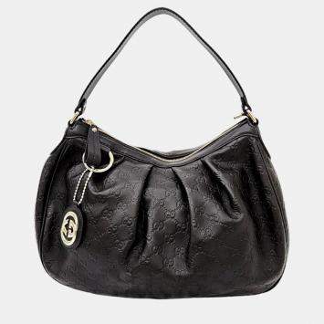 مملوكة مسبقًا Gucci Dark Brown Leather Cimaline Shoulder Bag (364843)