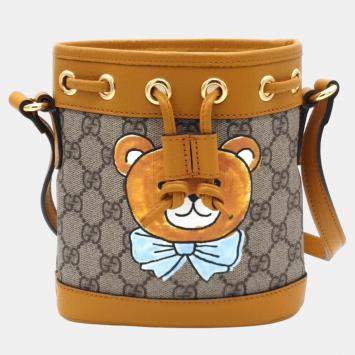 Pre Owned Gucci x EXO KAI ophidia printed GG coated canvas mini bucket bag