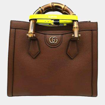 Pre Owned Gucci Diana Bamboo Tote Bag Small (660195)