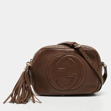 Pre Owned Gucci Brown Leather Small Soho Disco Crossbody Bag