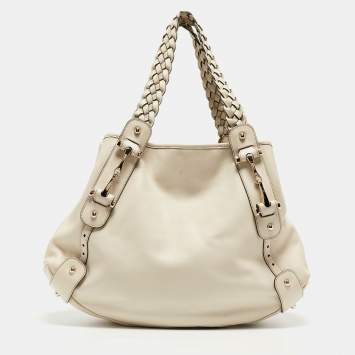 Pre Owned Gucci Of White Leather Pelham Hobo