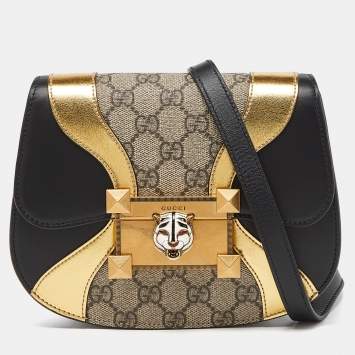 Pre Owned Gucci Tri Color GG Supreme Canvas and Leather Osiride Small Shoulder Bag