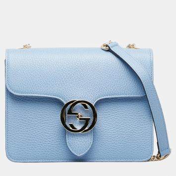Pre Owned Gucci Blue Small Dollar Interlocking G Crossbody