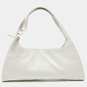 Pre Owned Gucci Off White Leather Hobo