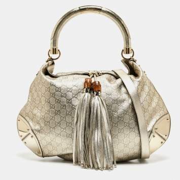 Pre Owned Gucci Gold Guccissima Leather Large Babouska Indy Hobo