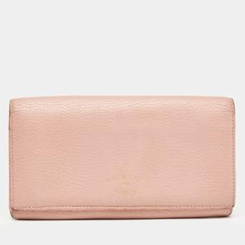 Pre Owned Gucci  Old Rose Leather Swing Continental Wallet