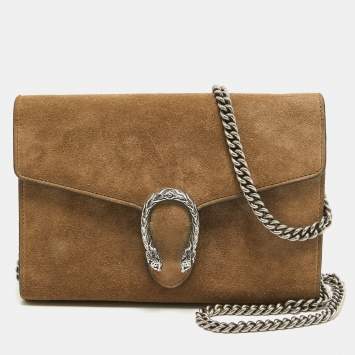 Pre Owned Gucci Beige Suede Mini Dionysus Shoulder Bag