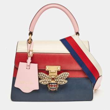 Pre Owned Gucci Multicolor Leather Small Queen Margaret Top Handle Bag